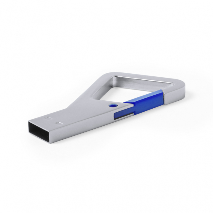 Memoria USB Drelan 8GB de capacidad de acabado metálico y con original diseño de mosquetón con cierre en variada gama de colores. Memorias usb promocionales personalizadas. Regalos de empresa y corporativos personalizados