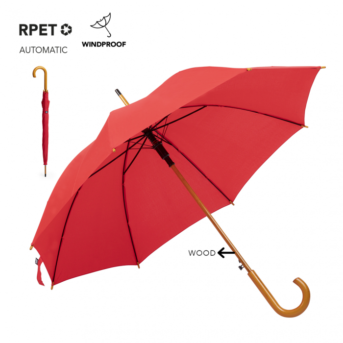 Paraguas Bonaf de línea nature de 105cm de diámetro. Paraguas promocionales personalizados. Regalos de empresa y corporativos personalizados