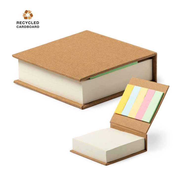 Portanotas Leryl con tapas rígidas en resistente cartón reciclado. Porta notas promocionales personalizados. Regalos de empresa y corporativos personalizados