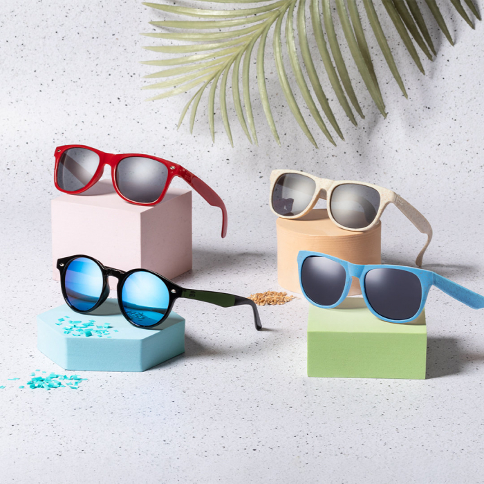 Gafas Sol Sigma de línea nature con protección UV400. Gafas montura y patillas RPET promocionales personalizadas. Regalos de empresa y corporativos personalizados.
