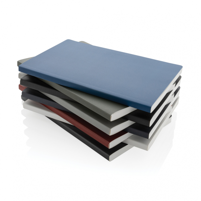 Libreta de papel de piedra de tapa blanda Impact A5. Cuadernos A5 ecológicos promocionales personalizados. Regalos de empresa y corporativos personalizados.