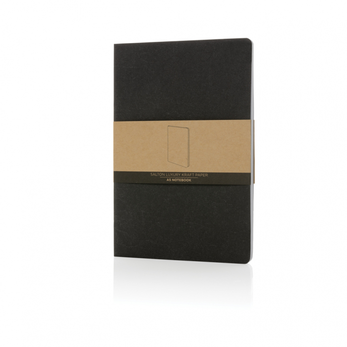 Cuaderno de papel kraft de lujo Salton A5. Cuadernos ecológicos promocionales personalizados. Regalos de empresa y corporativos personalizados.