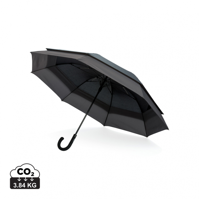 Paraguas extensible Swiss Peak AWARE™ de 23" a 27". Paraguas extensibles promocionales personalizados. Regalos de empresa y corporativos personalizados.