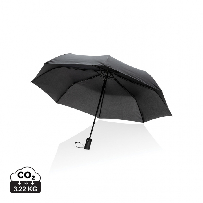 Mini paraguas automático RPET 190T Impact AWARE ™. Paraguas pequeños automáticos plegables promocionales personalizados. Regalos de empresa y corporativos personalizados.