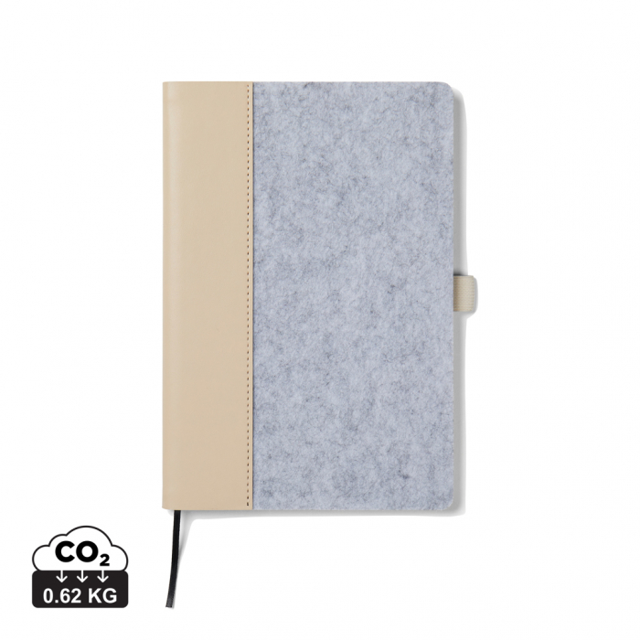 Cuaderno fieltro reciclado VINGA Albon GRS. Cuadernos elegantes de fieltro promocionales personalizados. Regalos de empresa y corporativos personalizados.