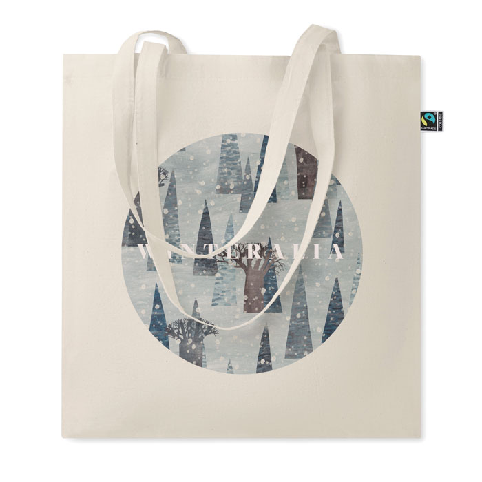 Bolsa de algodón Fairtrade Osole+. Bolsas tote bag de comercio justo promocionales personalizadas. Regalos de empresa y corporativos personalizados.