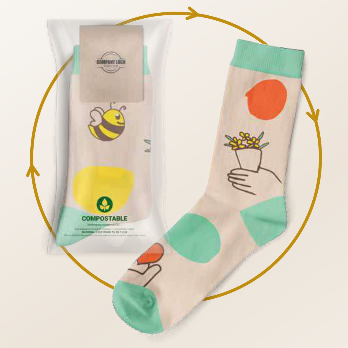 Calcetines promocionales personalizados con diseño de empresa